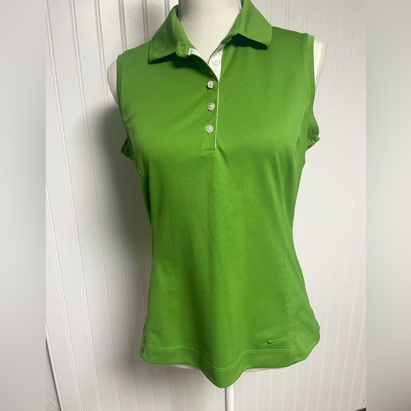 Nike Golf Fit Dry Sleeveless Green Golf Polo Shirt Women’s Medium - Picture 1 of 8